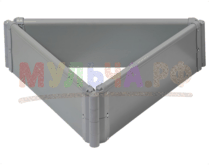 Клумба-конструктор из ПВХ, 3 панели, длина 0.6 м, серый